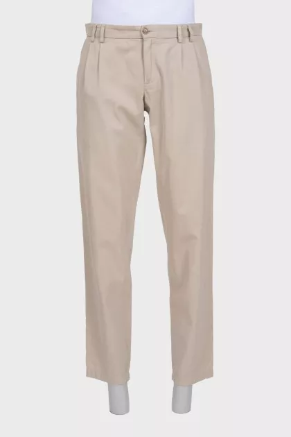 Men's straight-cut trousers with pockets