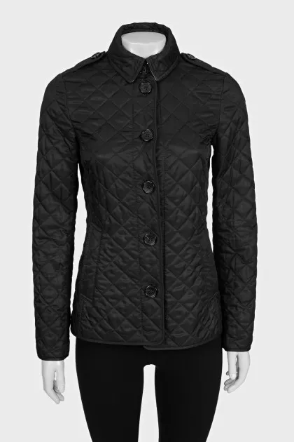 Black quilted jacket with buttons