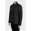 Black quilted jacket with buttons