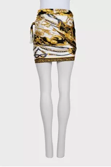 Printed gathered skirt