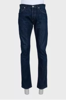 Men's blue jeans with logo