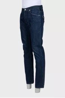 Men's blue jeans with logo