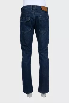 Men's blue jeans with logo