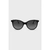 Black sunglasses with leather inserts