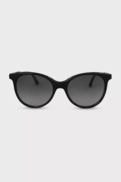 Black sunglasses with leather inserts