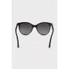 Black sunglasses with leather inserts