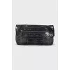 Caiman leather clutch