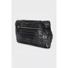Caiman leather clutch