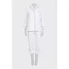 White suit with cropped trousers