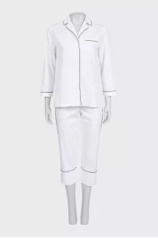 White suit with cropped trousers