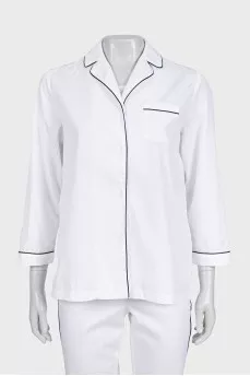 White suit with cropped trousers