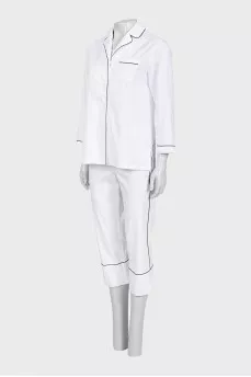 White suit with cropped trousers