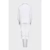 White suit with cropped trousers