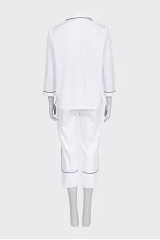 White suit with cropped trousers