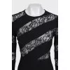 Dress with black lace inserts