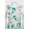 Silk dress with blue print