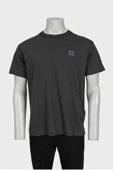 Men's black T-shirt with embroidered logo