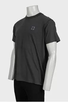 Men's black T-shirt with embroidered logo