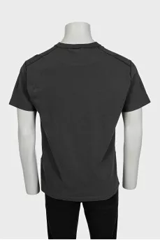 Men's black T-shirt with embroidered logo