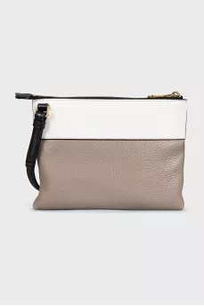 Two-tone leather crossbody bag