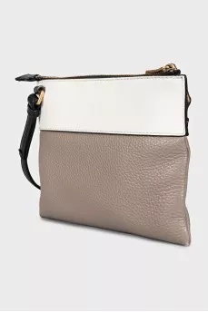 Two-tone leather crossbody bag