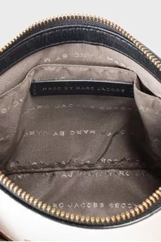 Two-tone leather crossbody bag