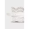 Wide leather belt with perforations
