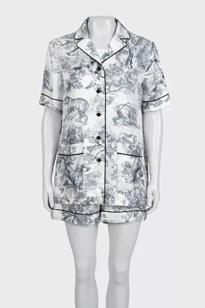 Chez Moi Silk Shorts Suit