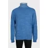 Men's blue turtleneck sweater