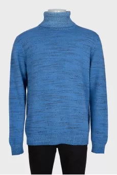 Men's blue turtleneck sweater