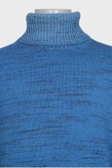 Men's blue turtleneck sweater