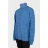 Men's blue turtleneck sweater