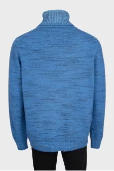 Men's blue turtleneck sweater