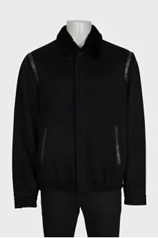 Men's cashmere jacket with fur lining