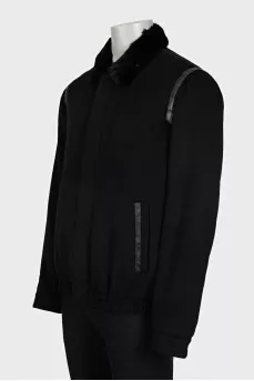 Men's cashmere jacket with fur lining