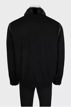 Men's cashmere jacket with fur lining