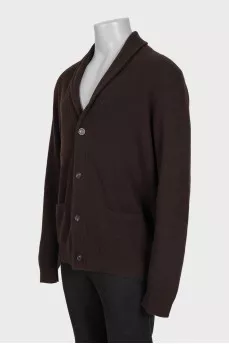 Men's brown cashmere cardigan