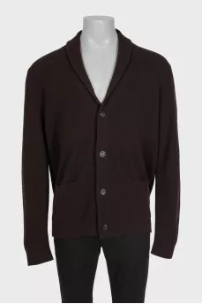 Men's brown cashmere cardigan