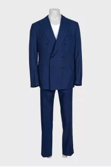 Men's double-breasted striped suit