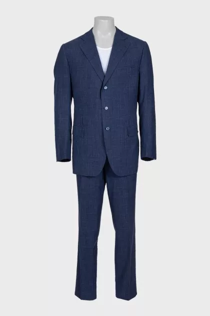 Men's straight-cut wool and silk suit