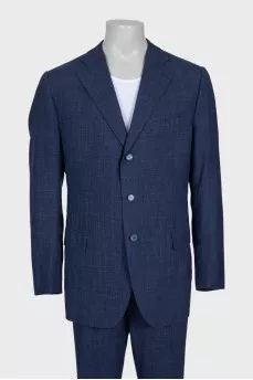 Men's straight-cut wool and silk suit
