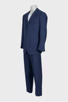 Men's straight-cut wool and silk suit
