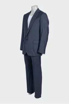 Men's gray straight-cut suit