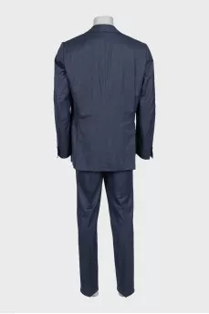 Men's gray straight-cut suit