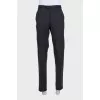 Men's straight-cut wool and silk trousers
