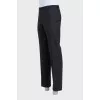 Men's straight-cut wool and silk trousers