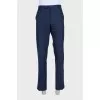 Men's straight-cut wool trousers