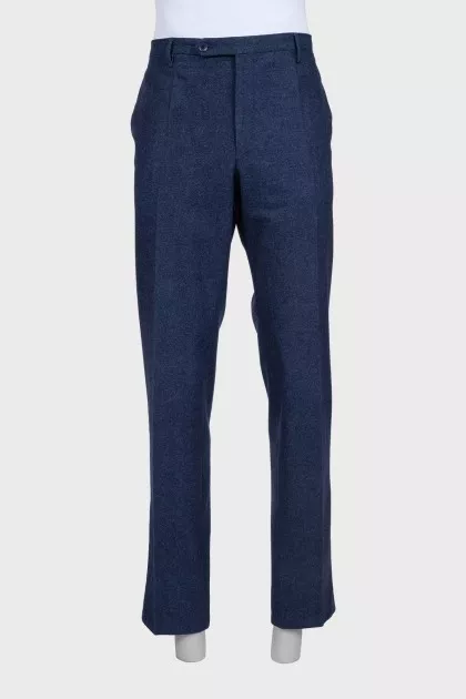 Men's straight-cut wool trousers