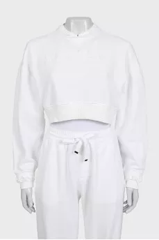 White tracksuit with a cropped jacket