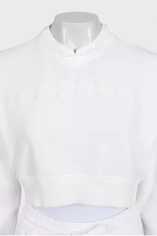 White tracksuit with a cropped jacket